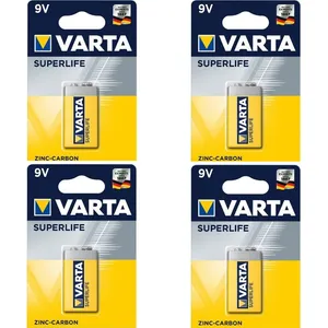 باتری کتابی وارتا مدل SuperLife 9V بسته چهار عددی