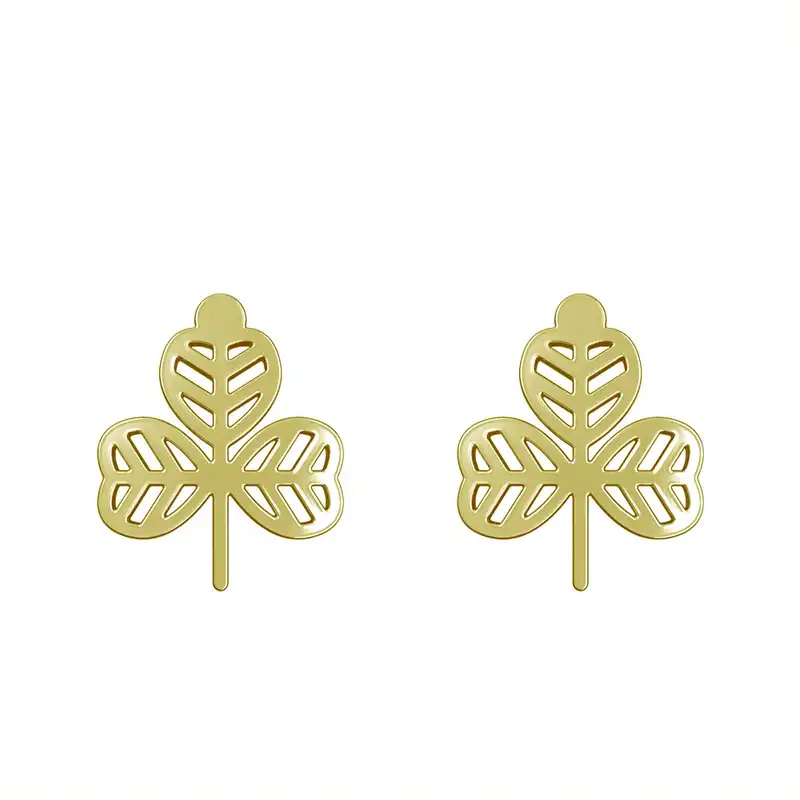 گوشواره طلا 18 عیار زنانه مدوپد مدل برگ کد GA1-15922