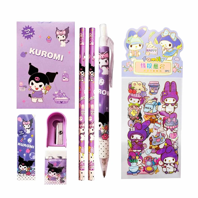 بسته لوازم تحریر مدل کرومی کد 91 مجموعه 8 عددی