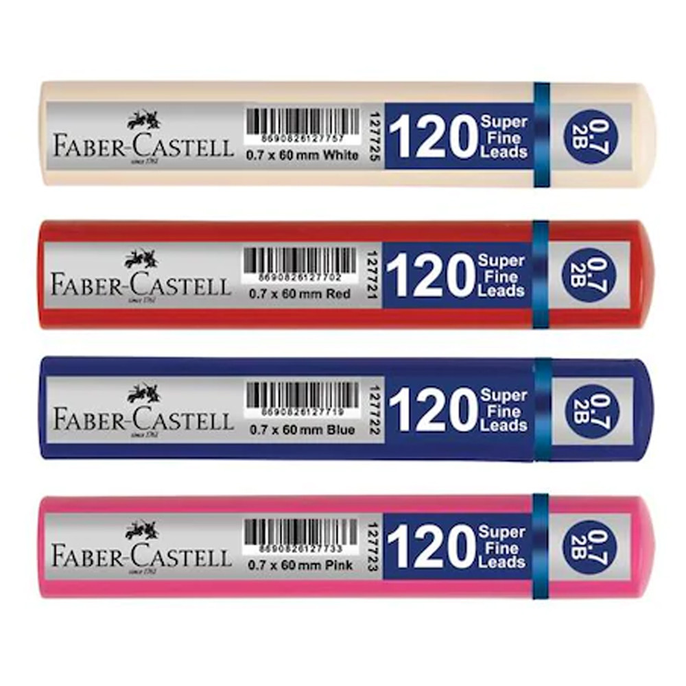 نوک مدادنوکی 0.7 میلی متری فابرکاستل مدل Superfine -120lead بسته 4 عددی