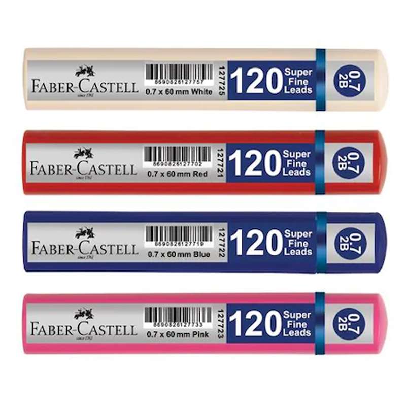 نوک مدادنوکی 0.7 میلی متری فابرکاستل مدل Superfine -120lead بسته 4 عددی