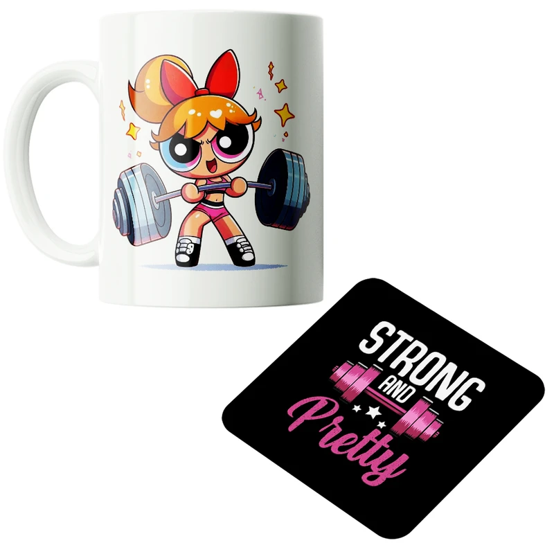 ماگ پاد آفرین مدل دخترانه ورزشی فیتنس باشگاهی جیم بدنسازی کد PZ321 به همراه زیرلیوانی