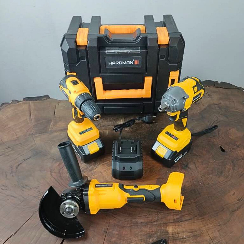 مجموعه سه عددی دریل مینی فرز و بکس شارژی براشلس هاردمن کد 3in1