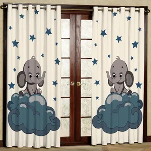   پرده مدل فیل و ابر مخمل پانچی کد 1805 سایز 140x280 سانتی متر