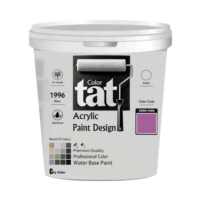رنگ صورتی بنفش مات اکرولیک تات کد 2060-r40b حجم 4لیتر