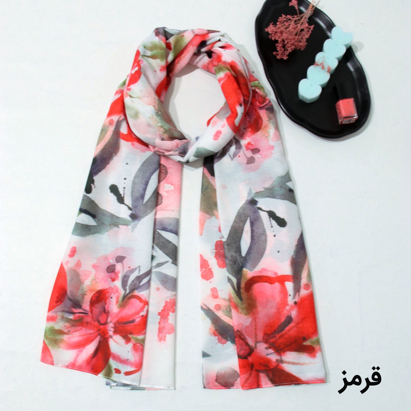 شال زنانه مدل نخی مزونی طرح بهار کد 2355