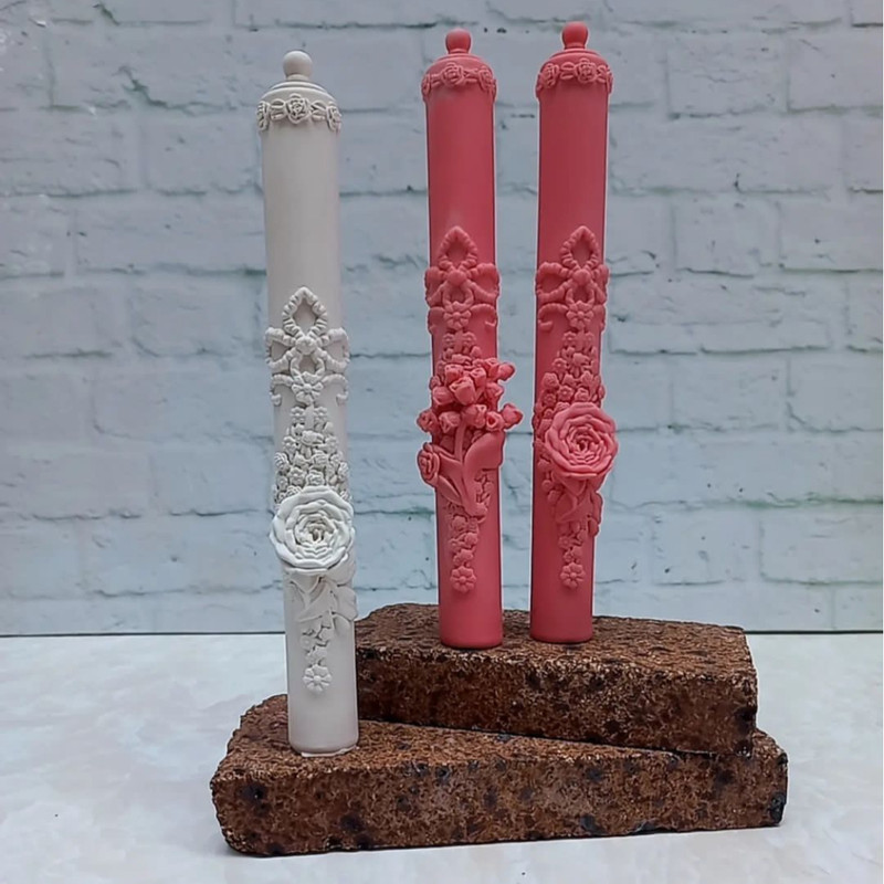 قالب شمع مدل قلمی گلدار