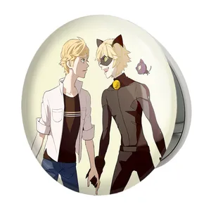 آینه جیبی خندالو طرح پسر گربه ای مدل تاشو کد 25030 