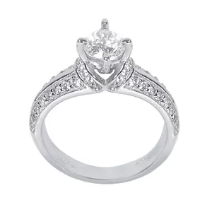 انگشتر نقره زنانه بازرگانی میلادی مدل تک نگین کوارتز کد AWR_048