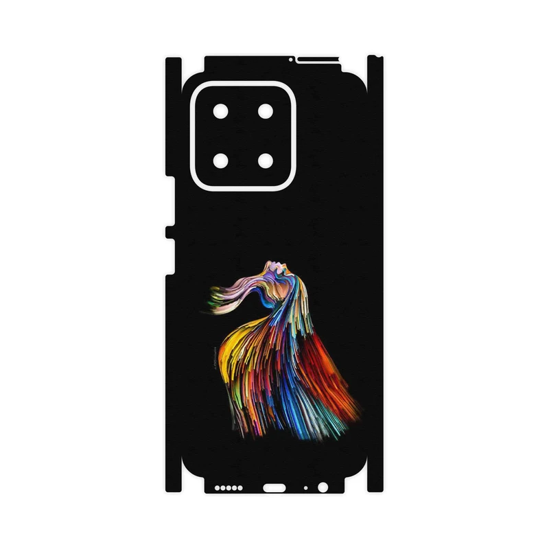برچسب پوششی ماهوت مدل Rainbow Hair Digital Art-FullSkin مناسب برای گوشی موبایل آنر X5b