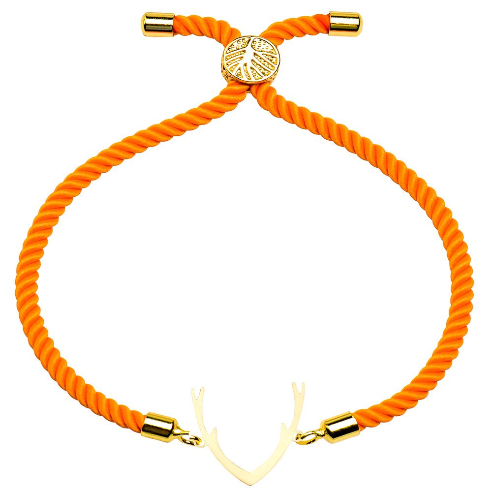 دستبند طلا 18 عیار دخترانه کرابو طرح شاخ گوزن مدل Krd1440
