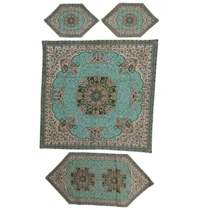 ست 4 تکه رومیزی ترمه مدل ترنج