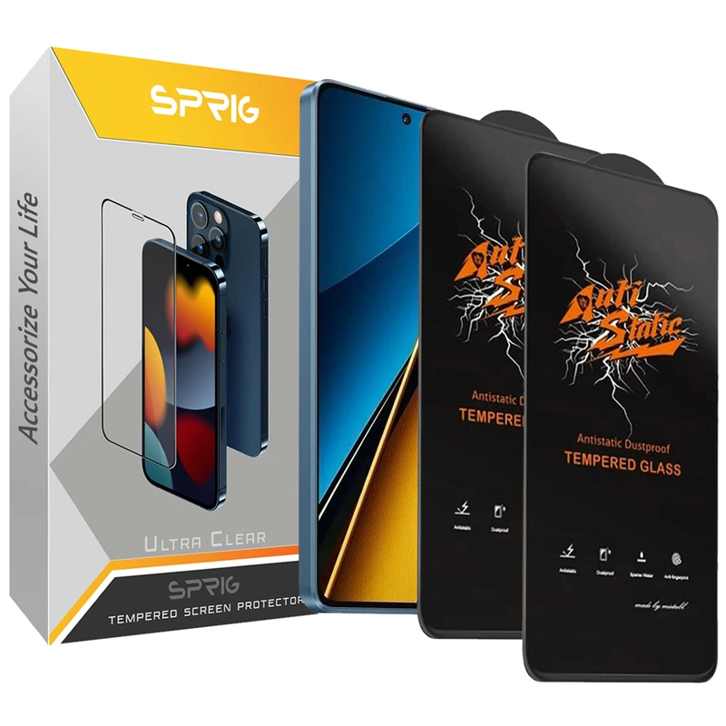 محافظ صفحه نمایش اسپریگ مدل AntisB2 مناسب برای گوشی موبایل شیائومی Poco X6 / Poco X6 Pro / Poco F6 / Poco F6 Pro / Poco X7 Pro / Redmi Note 13 5G / Redmi Note 13 Pro 5G / Redmi K70E بسته دو عددی