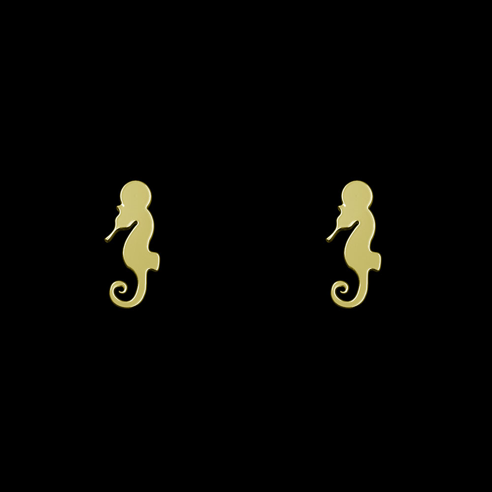 گوشواره طلا 18 عیار زنانه مدوپد مدل اسب آبی کد GA1-10935