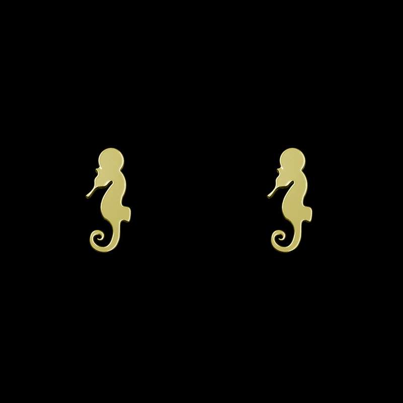 گوشواره طلا 18 عیار زنانه مدوپد مدل اسب آبی کد GA1-10935