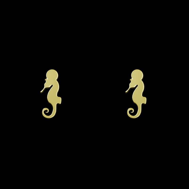 گوشواره طلا 18 عیار زنانه مدوپد مدل اسب آبی کد GA1-10935