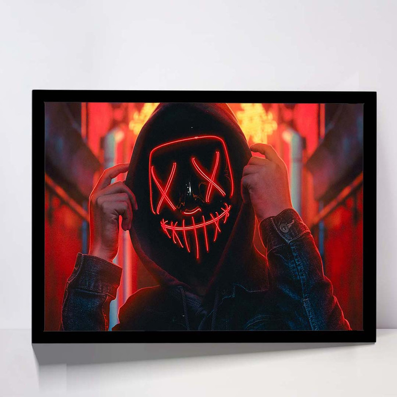 تابلو مدل hoodie guy red neon light کد F-13007