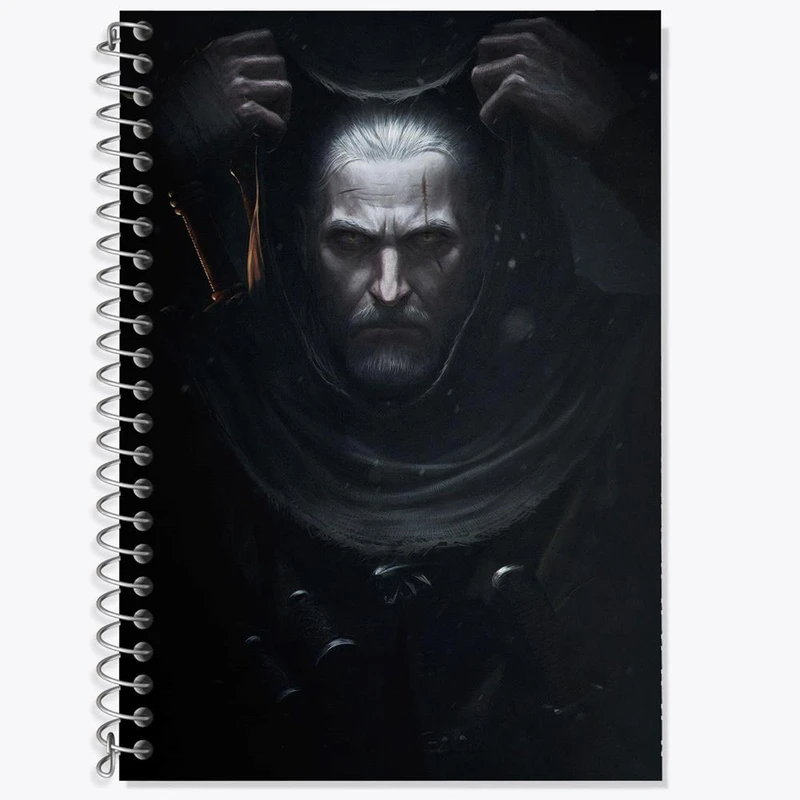 دفتر زبان 50 برگ خندالو مدل دو خط طرح گرالت ویچر کد 30947