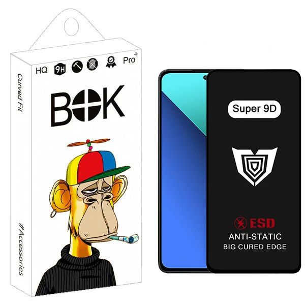 محافظ صفحه نمایش بوک مدل Super 9D View مناسب برای گوشی موبایل شیائومی Redmi note 14 / Note 13