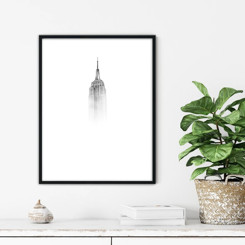 تابلو آتریسا طرح اماکن دیدنی جهان مدرن مدل ATFBW47 فریم مشکی