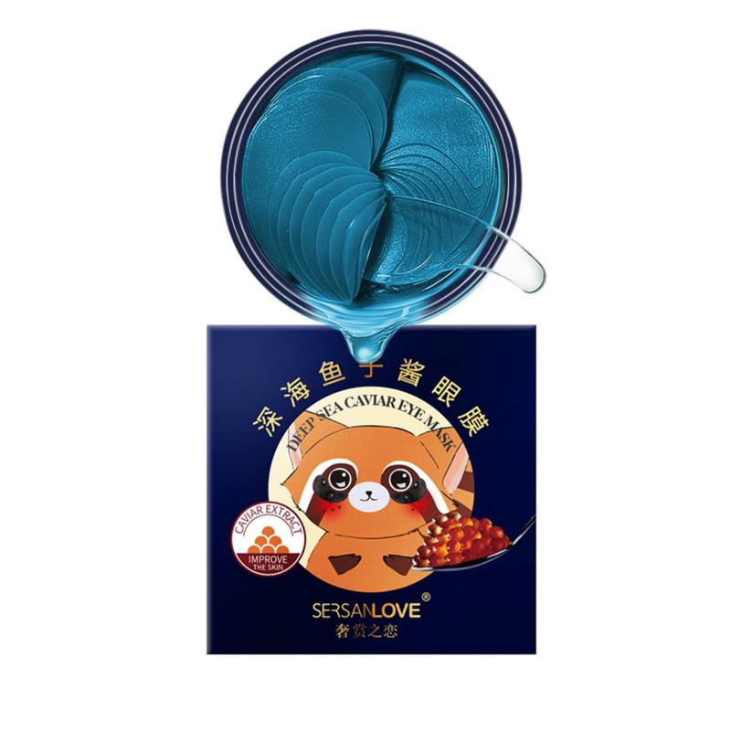 ماسک زیر چشم سرسان لاو مدل CAVIAR حجم 90 میلی لیتر بسته 60 عددی