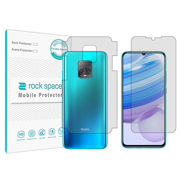 محافظ صفحه نمایش شفاف راک اسپیس مدل HyGEL مناسب برای گوشی موبایل شیائومی Redmi 10X Pro 5G به همراه محافظ پشت