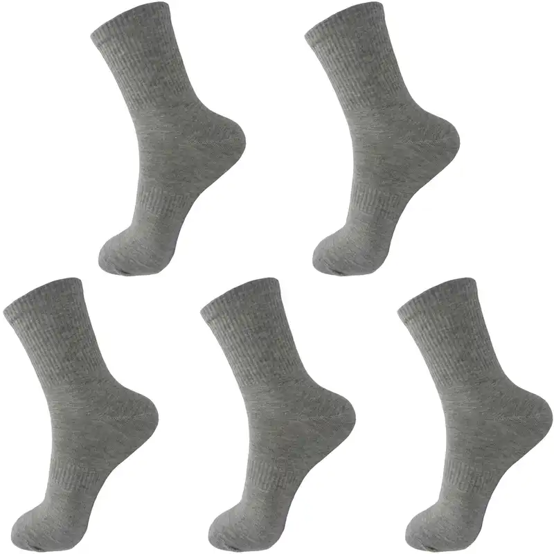 جوراب ورزشی زنانه ادیب مدل کش انگلیسی کد SPTW رنگ طوسی بسته 5 عددی