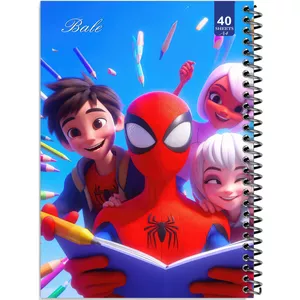 دفتر نقاشی 40 برگ انتشارات بله طرح مرد عنکبوتی کتابخوان  کد A4-K-4