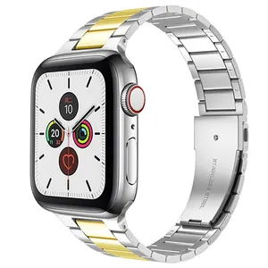 Masir 3bead Dual Color Stainless Strap suitable for Apple Watch Series 1/2/3/4/5/6/7/8/9/SE/ULTRA/ULTRA 2 42/44/45/49mm