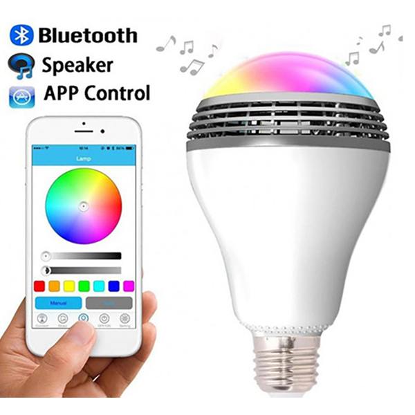 لامپ هوشمند 8 وات و اسپیکر بلوتوثی مدل SMART APP LED BULB پایه E27