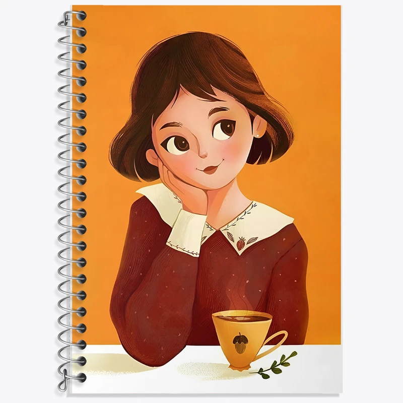 دفتر زبان 50 برگ خندالو مدل دو خط طرح دخترانه کد F7652