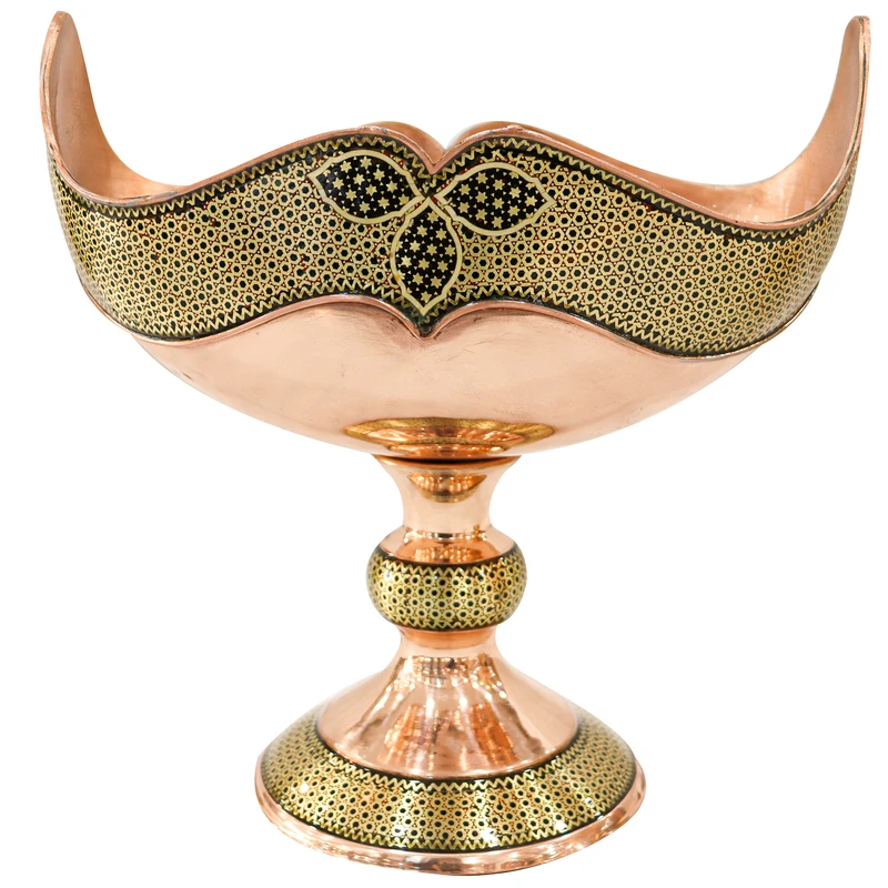 شکلات خوری خاتم کاری مدل مس و خاتم کد Gold2524