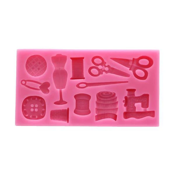 قالب شکلات مدل مالد فوندانت طرح مولد لوازم خیاطی