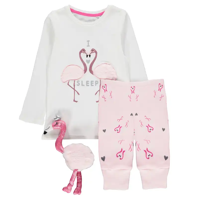 ست تی شرت و شلوار دخترانه جورج مدل flamingoo-01