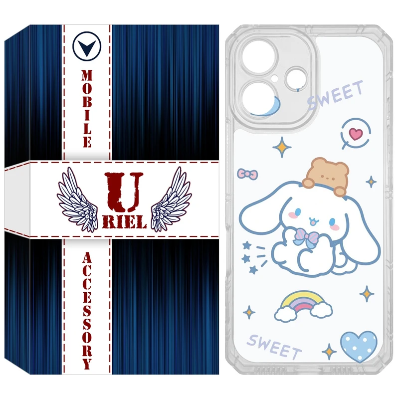 کاور یوریل مدل Clear کد 24 طرح خرگوش بامزه مناسب برای گوشی موبایل اپل iPhone 16
