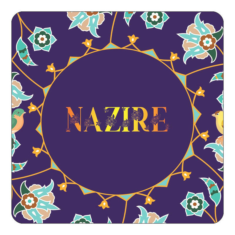 مگنت کاکتی طرح اسم نظیره nazire مدل گل و بلبل کد mg16291