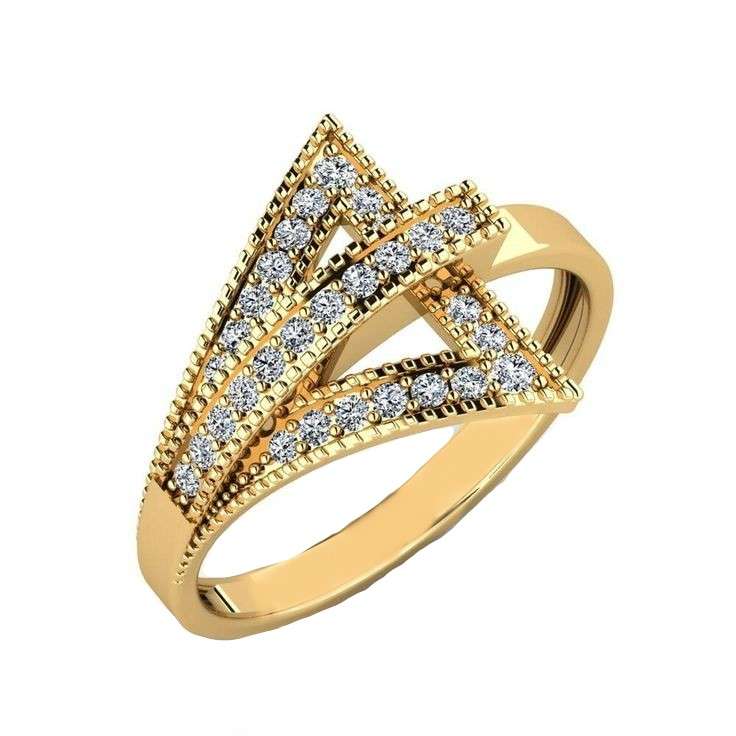  انگشتر طلا 18 عیار زنانه قیراط طرح مثلث کد GH6216