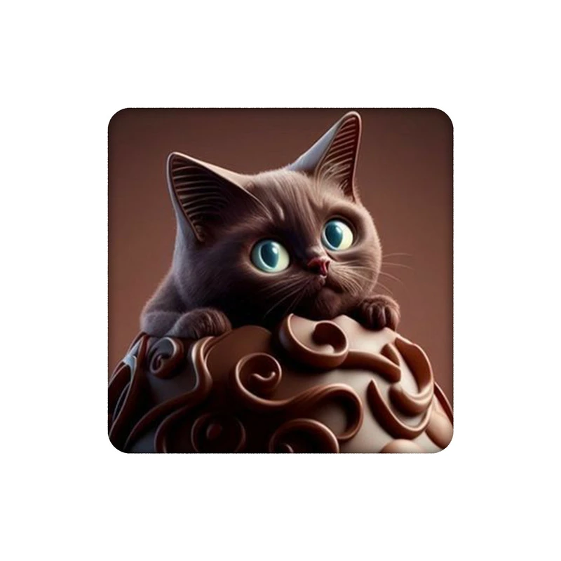 زیرلیوانی طرح گربه شکلاتی کد 6145996