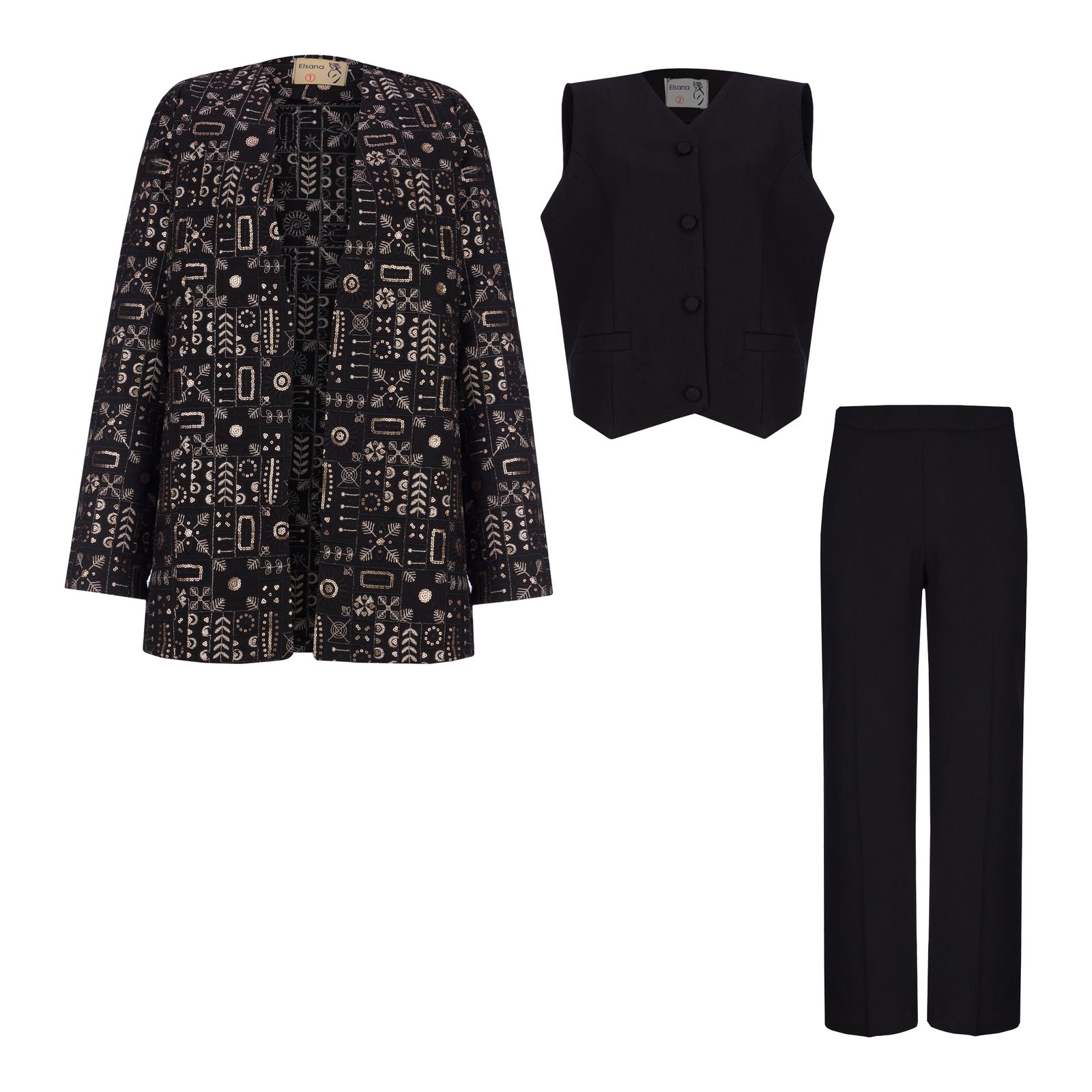 ست 3 تکه لباس زنانه السانا مدل آینام کد 206557 -  - 3