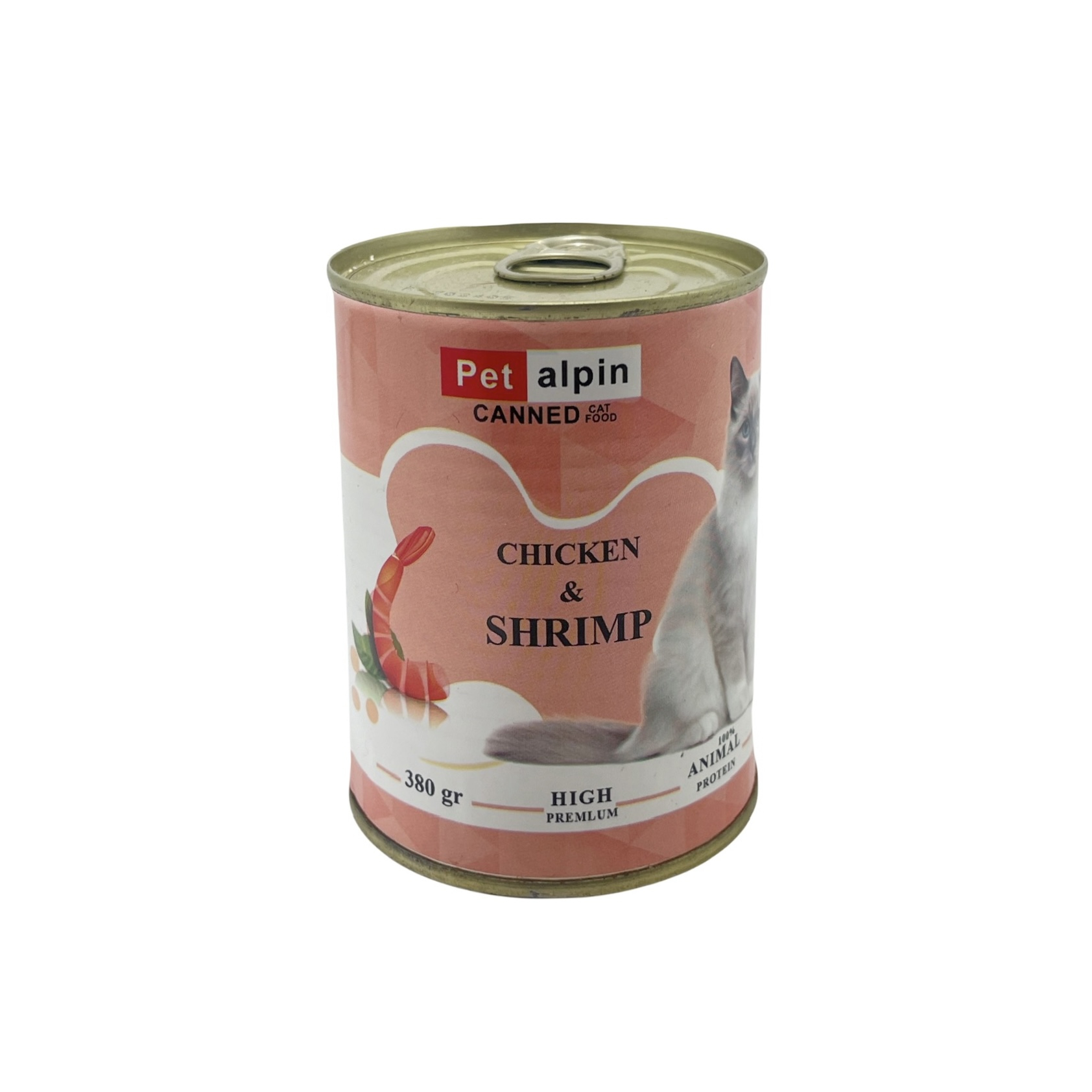 کنسرو غذای گربه پتالپین مدل گوشت مرغ و میگو وزن 400 گرم