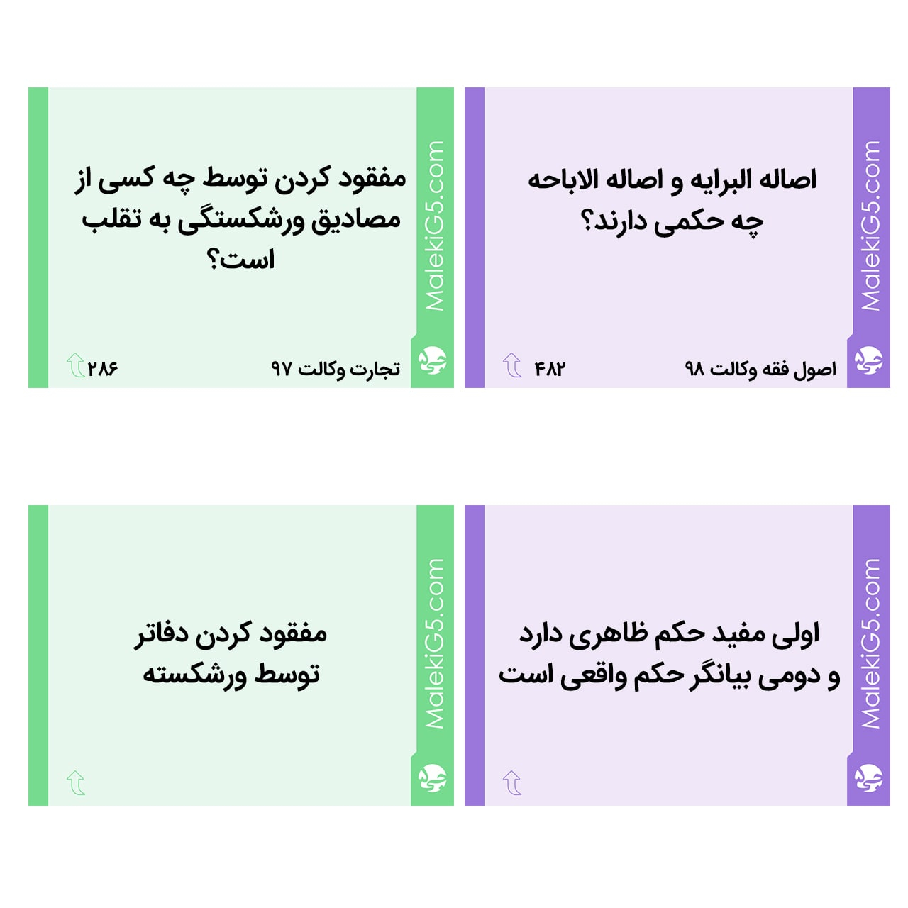بسته سوالات پرتکرار آزمون وکالت و قضاوت انتشارات جی 5 به همراه فکرافزار مدل بیسیک