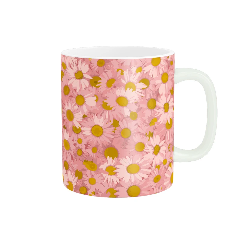 ماگ پاد آفرین طرح گل بابونه مدل فانتزی کد MD-O20