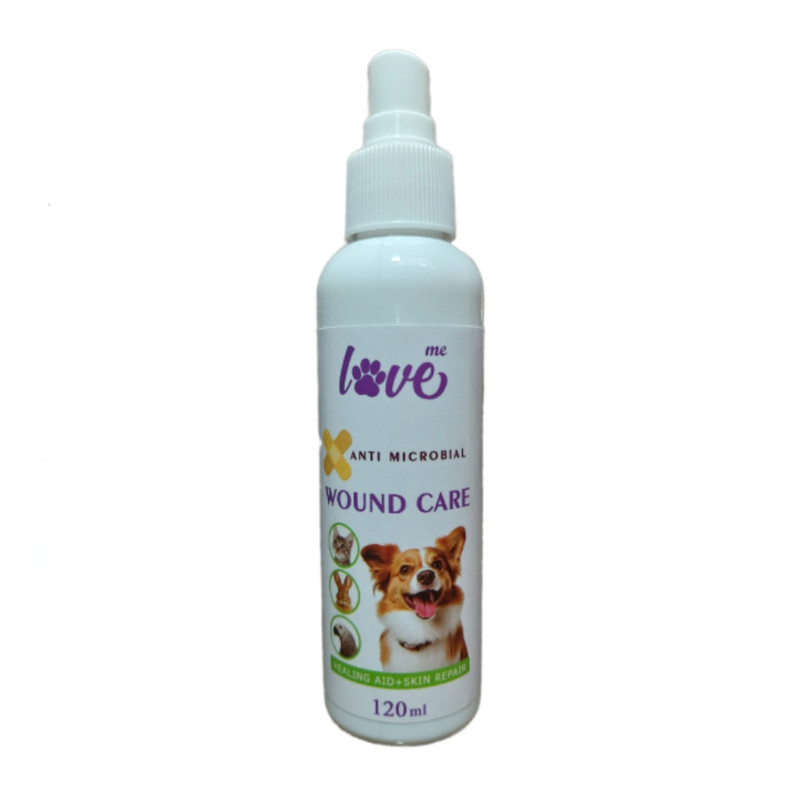 اسپری بهبود زخم حیوانات لاومی مدل WOUND CARE  حجم 120 میلی لیتر