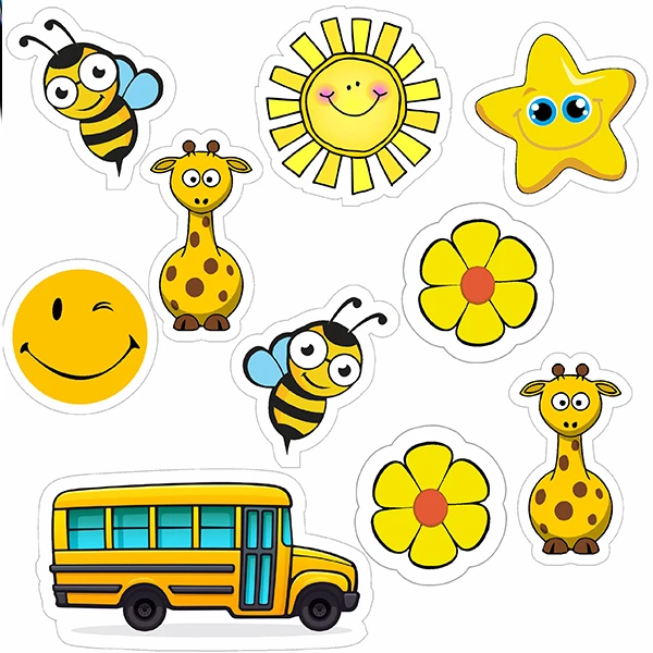  استیکر لپ تاپ راتیانا مدل yellow 01 مجموعه  10 عددی