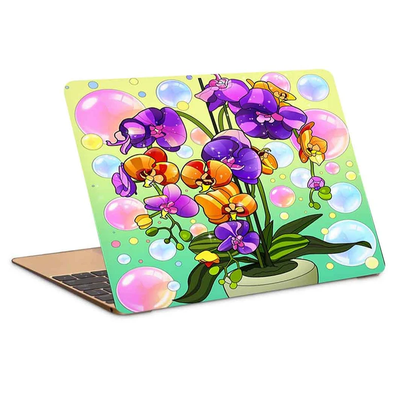 استیکر لپ تاپ مدل گلدان گل مناسب برای لپ تاپ 15.6 اینچ