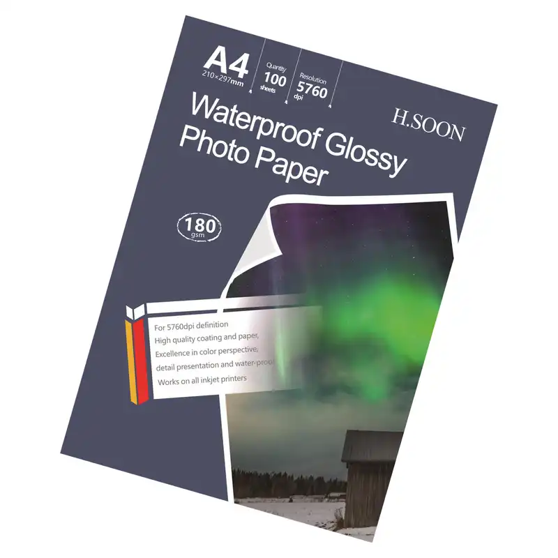 کاغذ چاپ عکس فتوگلاسه اچ.سون مدل 180GR سایز A4 بسته 100 عددی