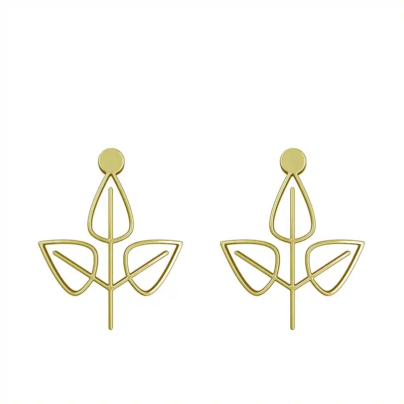 گوشواره طلا 18 عیار زنانه مدوپد مدل برگ کد GA1-15885