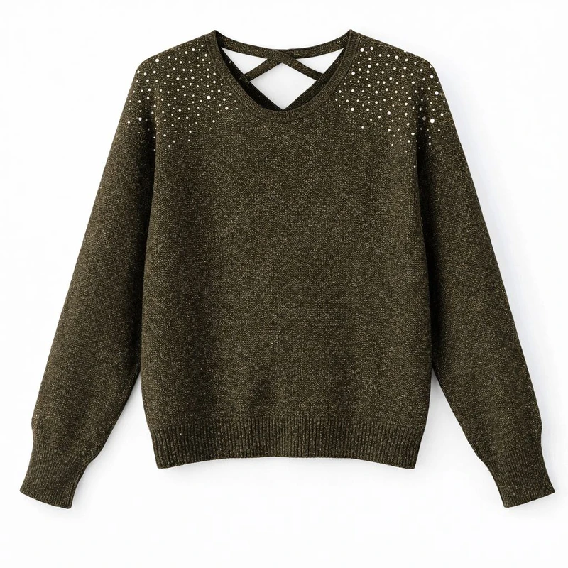 پلیور یقه باز زنانه مدل 7080