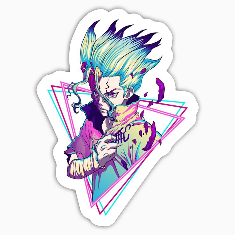 استیکر لپ تاپ و موبایل بووم طرح انیمه Dr.Stone مدل Zenku Magnet1 کد BM105 