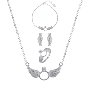 ست نقره زنانه مدل بال و حلقه کد M3148